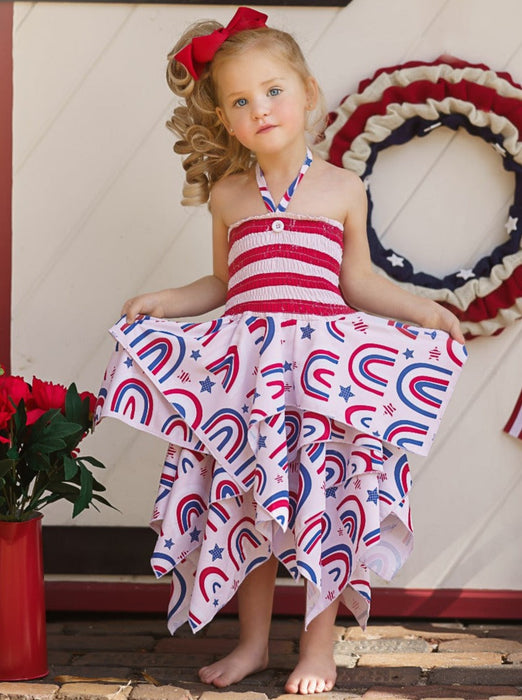 Mia Belle Girls USA Celebration Handkerchief Dress