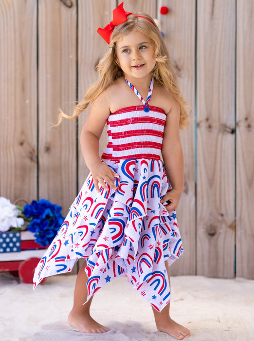 Mia Belle Girls USA Celebration Handkerchief Dress