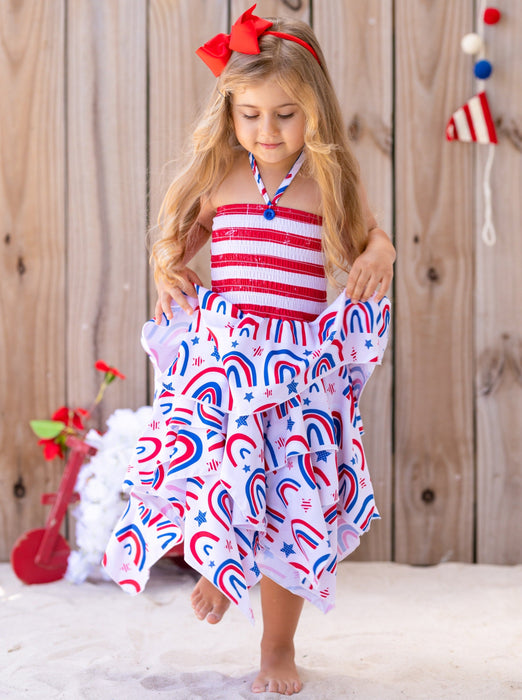 Mia Belle Girls USA Celebration Handkerchief Dress