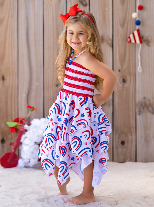 Mia Belle Girls USA Celebration Handkerchief Dress