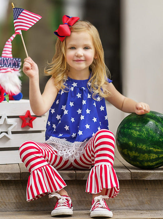 Mia Belle Girls Star Spangled Sweetheart Bell Bottom Set