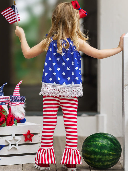 Mia Belle Girls Star Spangled Sweetheart Bell Bottom Set