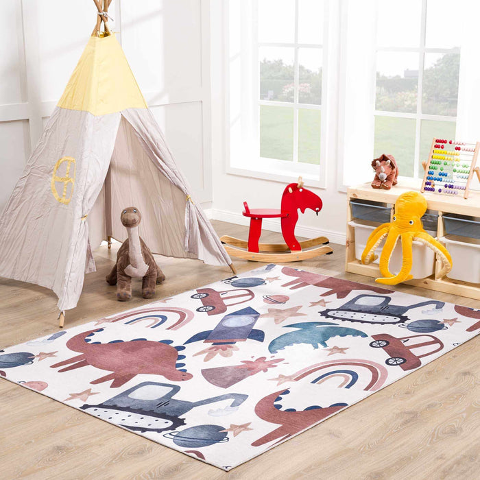 Hauteloom Libra Rainbow Washable Kids Rug