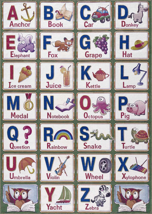 Hauteloom Osric Colorful Alphabet Washable Kids Rug