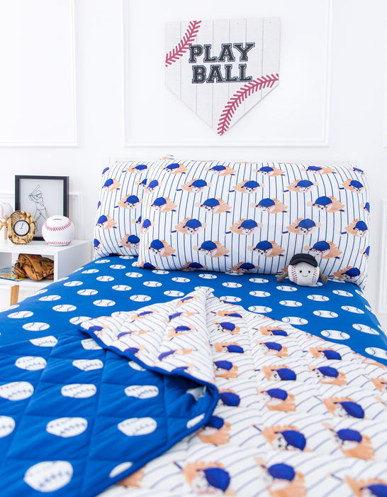 Birdie Bean baseball twin sheet- BLUE