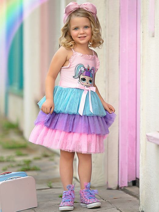 Mia Belle Girls L.O.L. SURPRISE! Unicorn Casual Tutu Dress