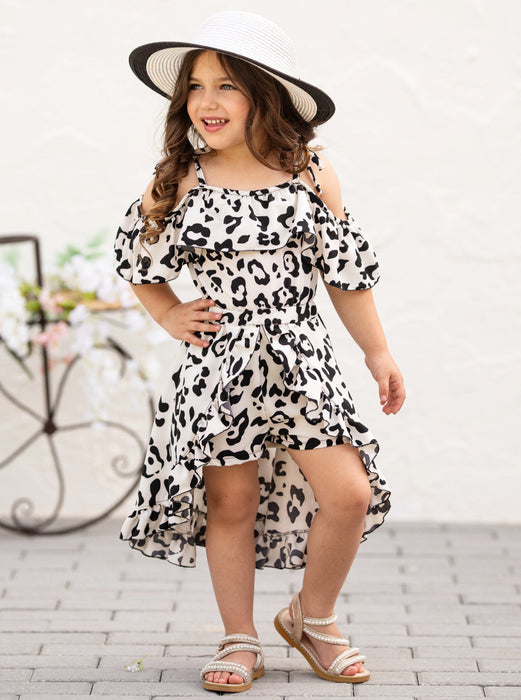 Mia Belle Girls Roaring For Spring Leopard Print Romper Dress