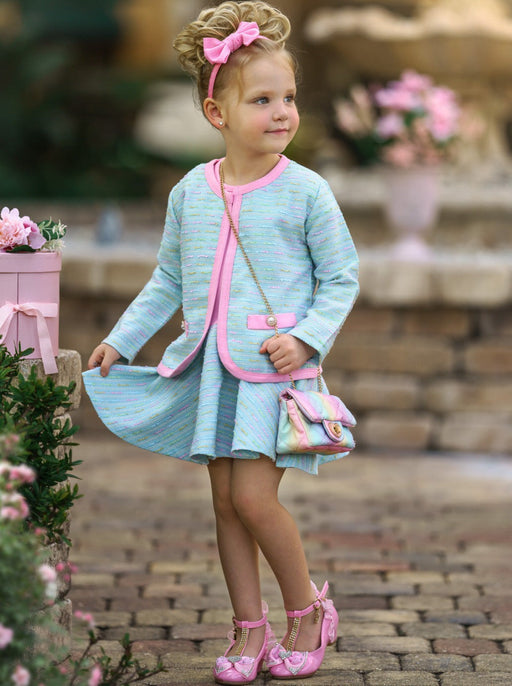 Mia Belle Girls Classy Cutie Drop Waist Dress and Blazer Set