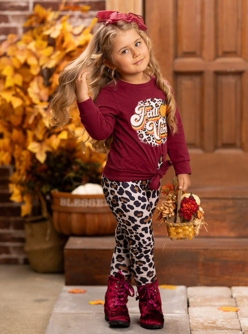 Mia Belle Girls Fall Vibes Leopard Legging Set