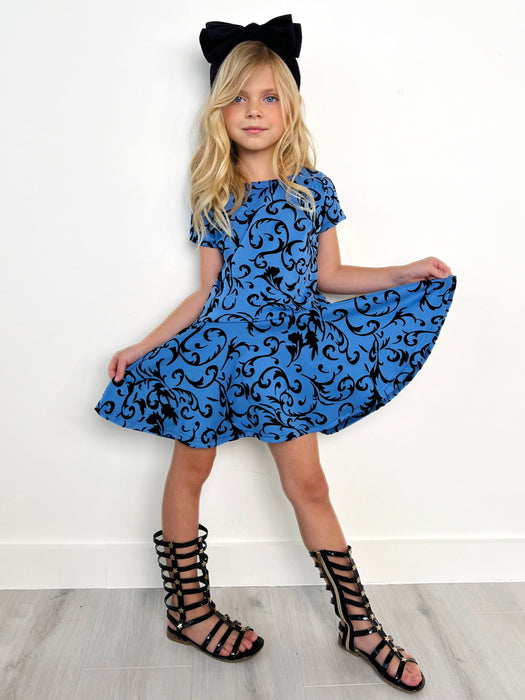 Mia Belle Girls Dreamy Daywear Velvet Brocade Dress by Kids Couture