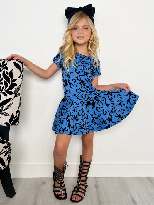 Mia Belle Girls Dreamy Daywear Velvet Brocade Dress by Kids Couture