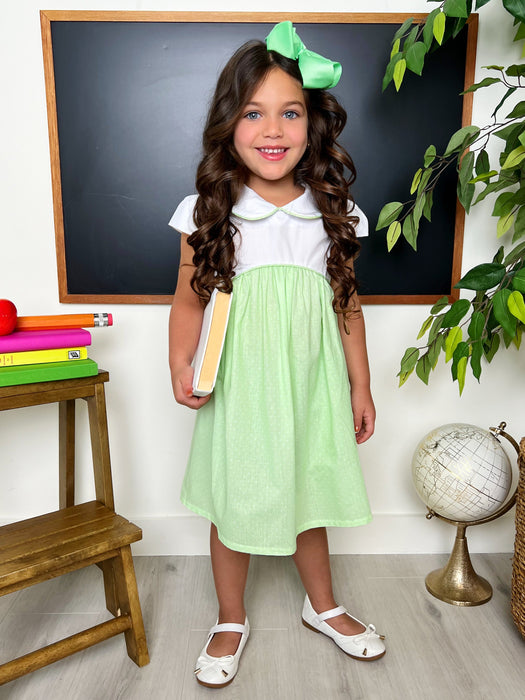 Mia Belle Girls Green Glam Polka Dot A-Line Dress by Kids Couture