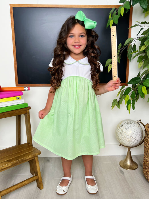 Mia Belle Girls Green Glam Polka Dot A-Line Dress by Kids Couture