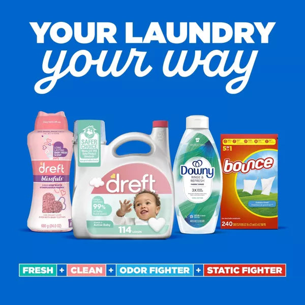 Dreft Stage 2: Active Baby HE Compatible Liquid Laundry Detergent - 105 Fl Oz