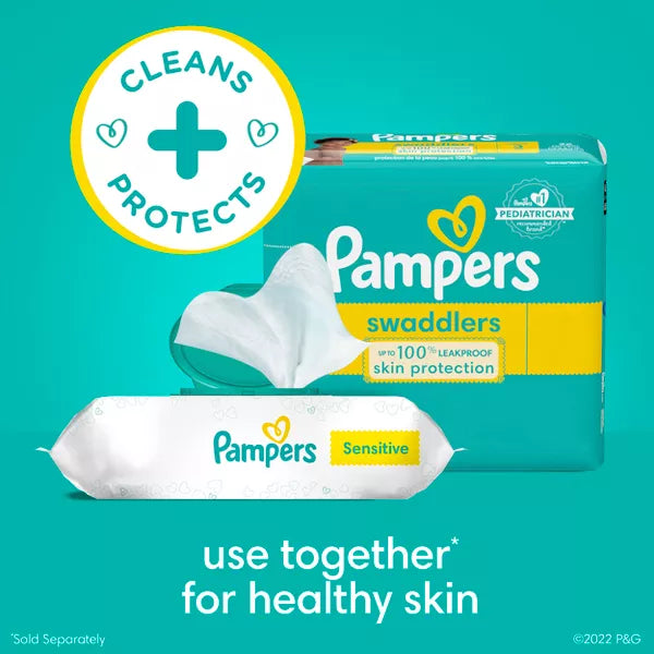 Pampers Baby Wipes Sensitive Perfume Free 1X Pop-Top Pack 84 Count