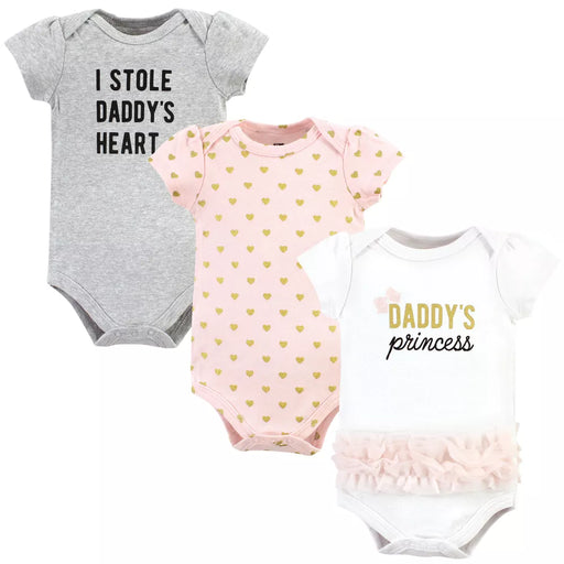 Hudson Baby Cotton Bodysuits, Daddy's Princess Tutu 3 Pack