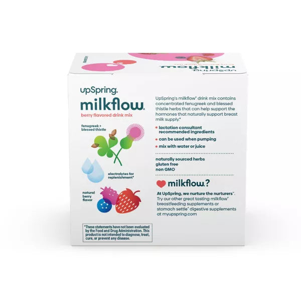 UpSpring MilkFlow Drink Mix Breastfeeding Supplement with Electrolytes - Berry Flavor - 16ct