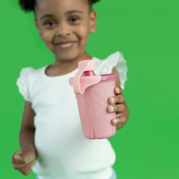 The First Years GreenGrown Reusable Spill-Proof Sippy Cups, Pink/Teal