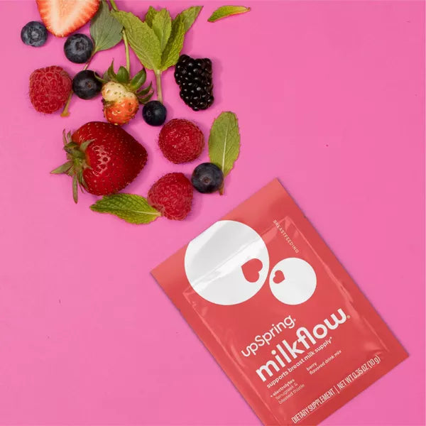UpSpring MilkFlow Drink Mix Breastfeeding Supplement with Electrolytes - Berry Flavor - 16ct