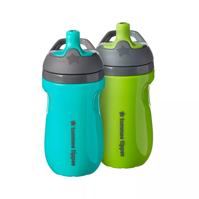 Tommee Tippee 2pk Insulated Sportee Toddler Water Bottle with Handle - 9oz