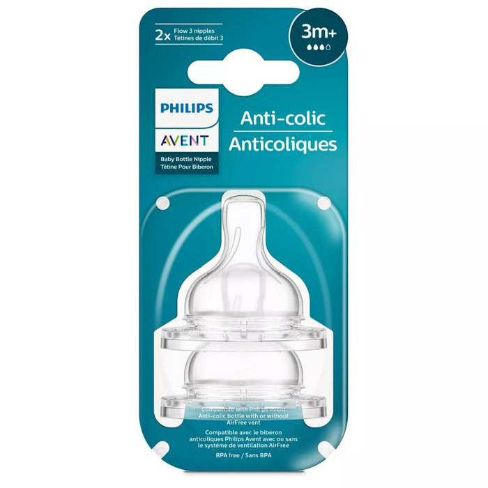 Philips Avent 2 Pack Anti-Colic Medium-Flow Nipples