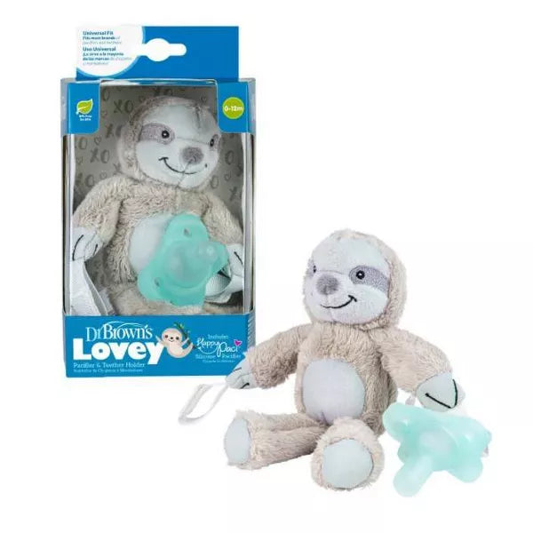 Dr. Brown's Lovey Sloth with Pacifier and Teether Holder