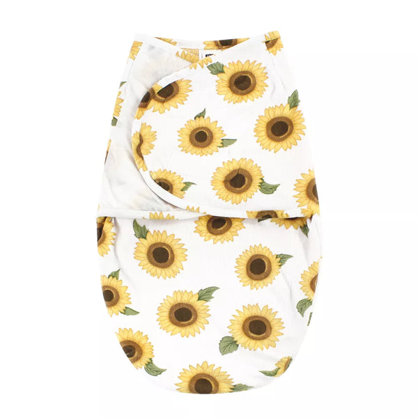 Hudson Baby Plush Faux Fur Swaddle Wrap, Sunflower, 0-3 Months