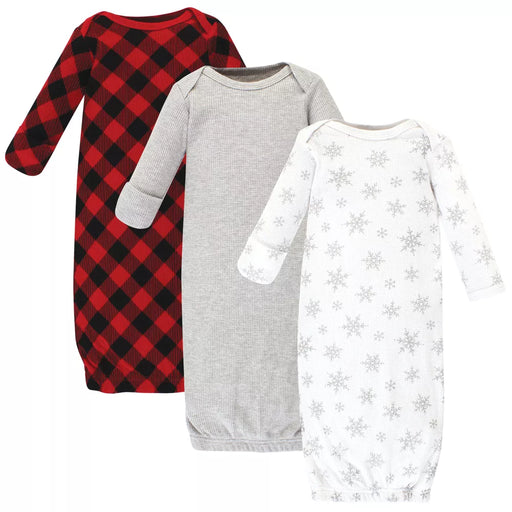 Hudson Baby Thermal Gown 3 Pack, Snowflake