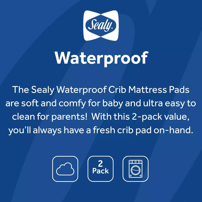 Sealy 2-pack Waterproof Crib/Toddler Mattress Pad