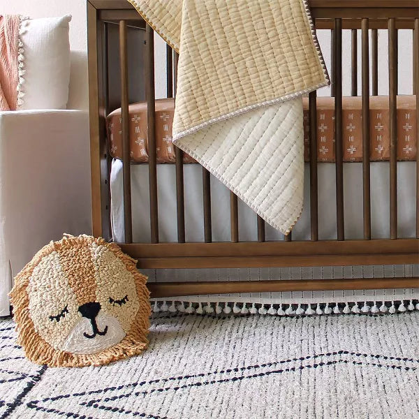 Crane Baby Embroidered Round Throw Pillow - Kendi Lion