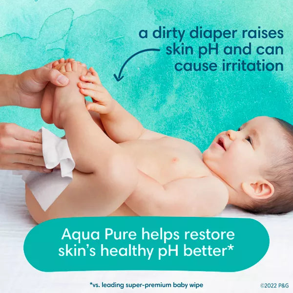 Pampers Aqua Pure Sensitive Baby Wipes 6X Pop-Top 336 Count