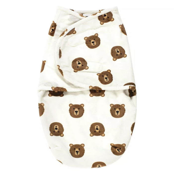 Hudson Baby Plush Faux Fur Swaddle Wrap, Brown Bear, 0-3 Months