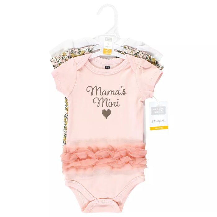 Hudson Baby Cotton Bodysuits, Mamas Mini Tutu 3 Pack