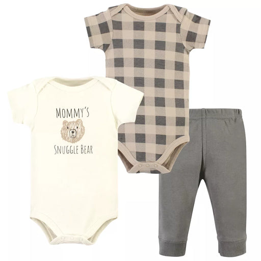 Hudson Baby Cotton Bodysuit and Pant Set, Snuggle Bear