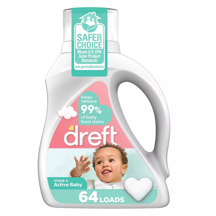 Dreft Stage 2: Active Baby Liquid Laundry Detergent, 32 Loads 46 fl.oz