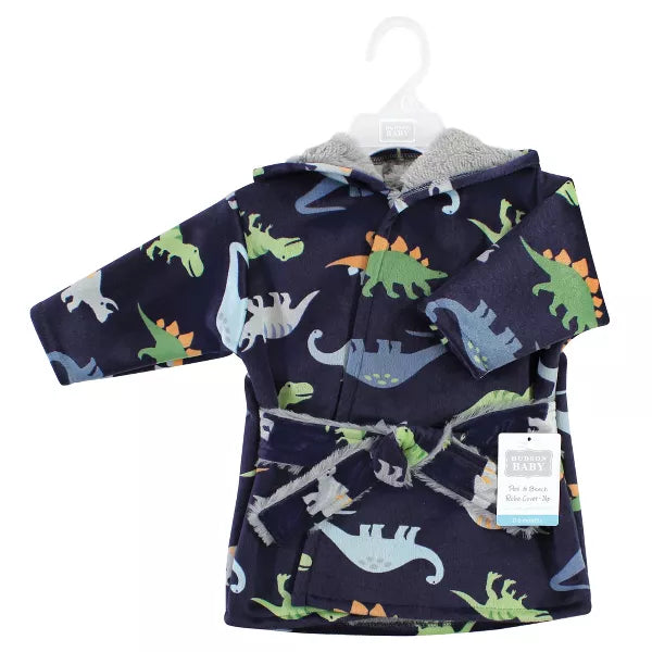 Hudson Baby Mink with Faux Fur Lining Pool and Beach Robe Cover-ups, Dinosaurs