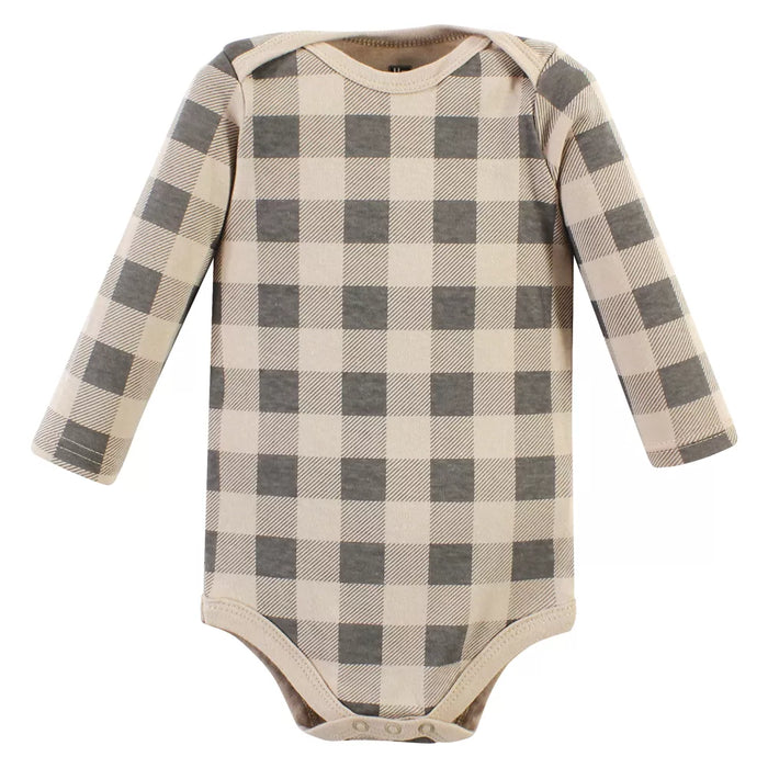 Hudson Baby Cotton Long-Sleeve Bodysuits, Snuggle Bear, 5-Pack