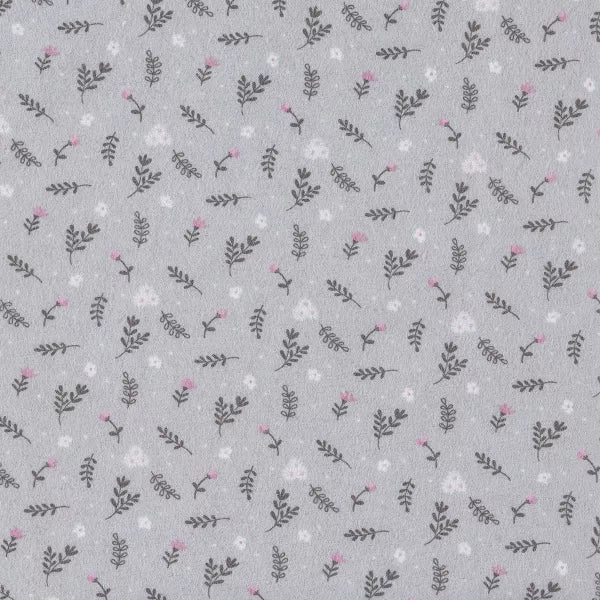 Trend Lab Gray Prairie Floral Deluxe Flannel Fitted Crib Sheet
