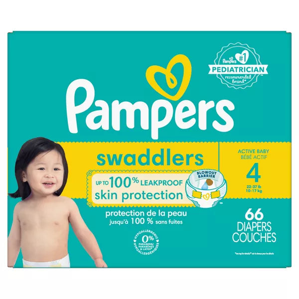 Pampers Swaddlers Active Baby Diaper Size 4-66 Count