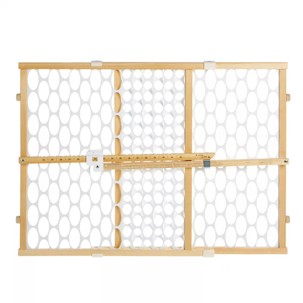 Toddleroo Quick Fit Oval Mesh Baby Gate - Natural Wood - 26