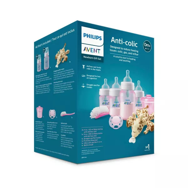 Philips Avent Anti-Colic Newborn 9 Piece Gift Set in Pink