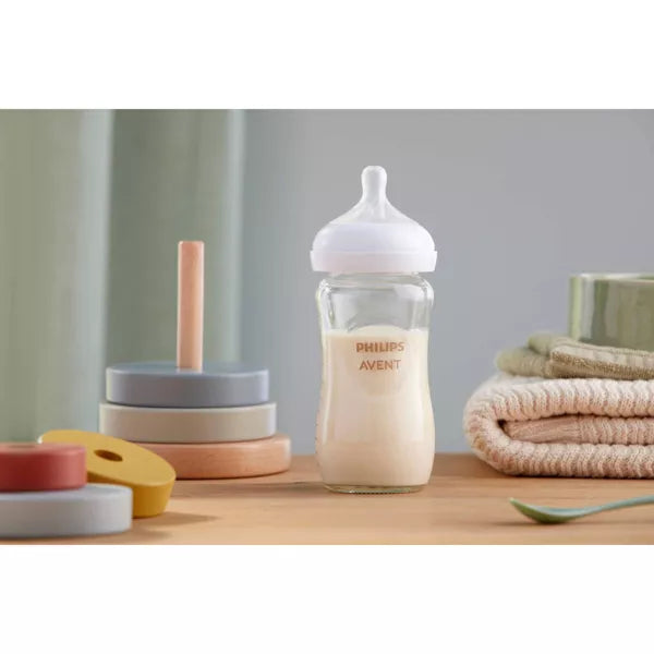 Philips Avent Glass Natural Baby Bottle With Natural Response Nipple 8