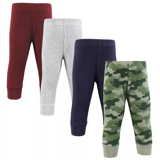 Hudson Baby Thermal Tapered Ankle Pants 4 Pack, Basic Camo