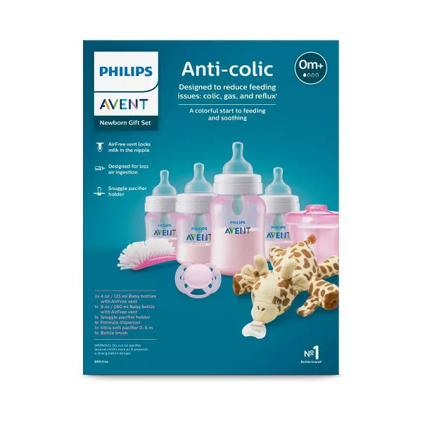 Philips Avent Anti-Colic Newborn 9 Piece Gift Set in Pink
