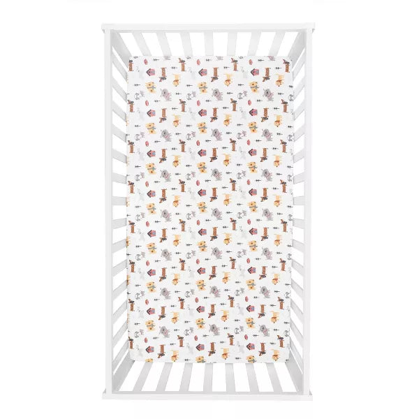 Trend Lab Dog Park Deluxe Flannel Fitted Crib Sheet