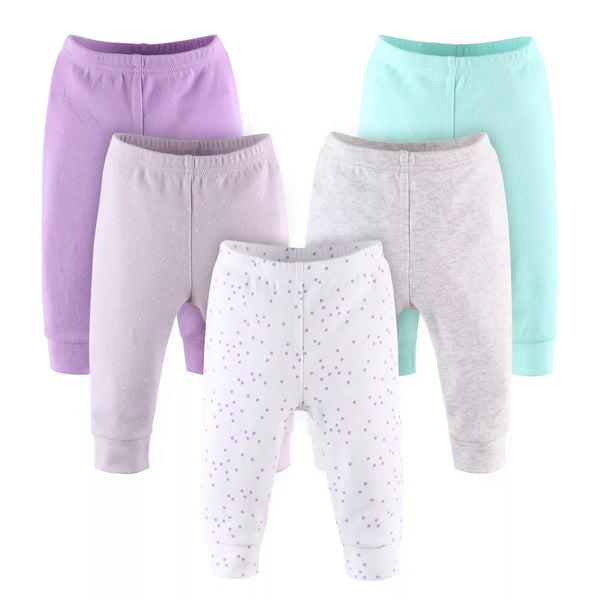 The Peanutshell 5-Pack Baby Pants, Pastel Dot Print