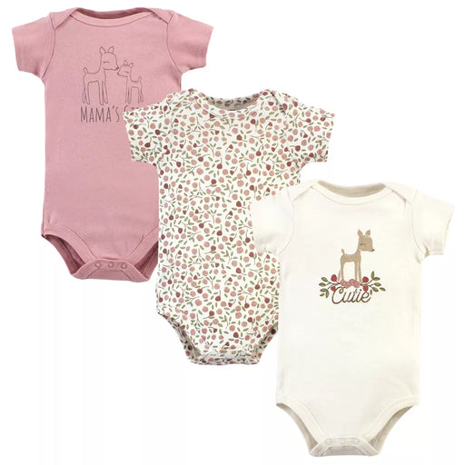 Hudson Baby Cotton Bodysuits, Fawn Cutie 3 Pack