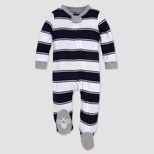 Burt's Bee Baby 100% Cotton Rugby Peace Stripe Sleep & Play