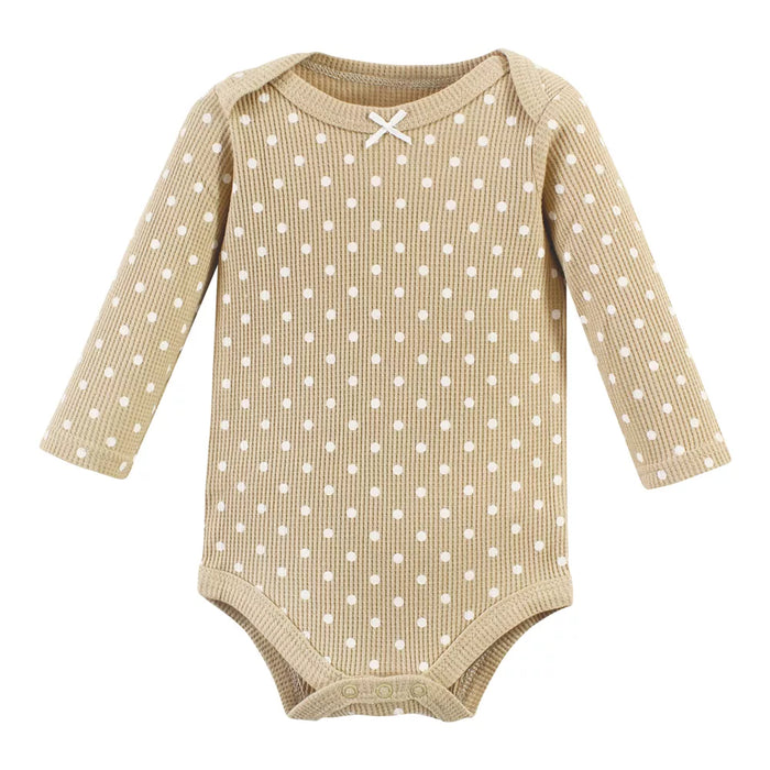 Hudson Baby Thermal Long Sleeve Bodysuits, Acorn Botanical, 5-Pack