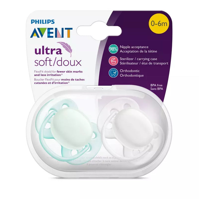Philips Avent Ultra Soft Pacifier 0-6 Months 2 Pack